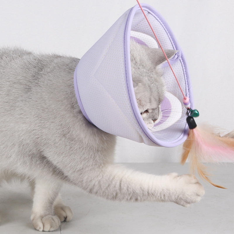 Cat Cone Soft Mesh, Cat Cone Collar Soft Adjustable, Recovery Collars for Dogs, Cat Cones to Stop Licking, Cat Recovery Collar for Rehabilitation Wound Healing