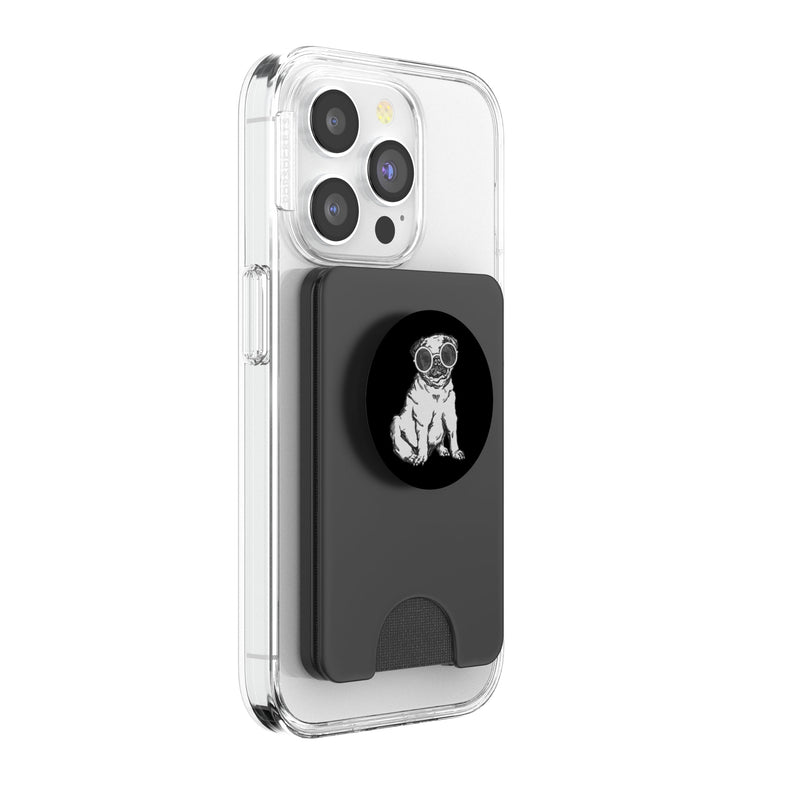 pug dog sunglasses quirky whimsical cute pet funny puppy PopSockets PopWallet for MagSafe Magnetic PopWallet - PawsPlanet Australia