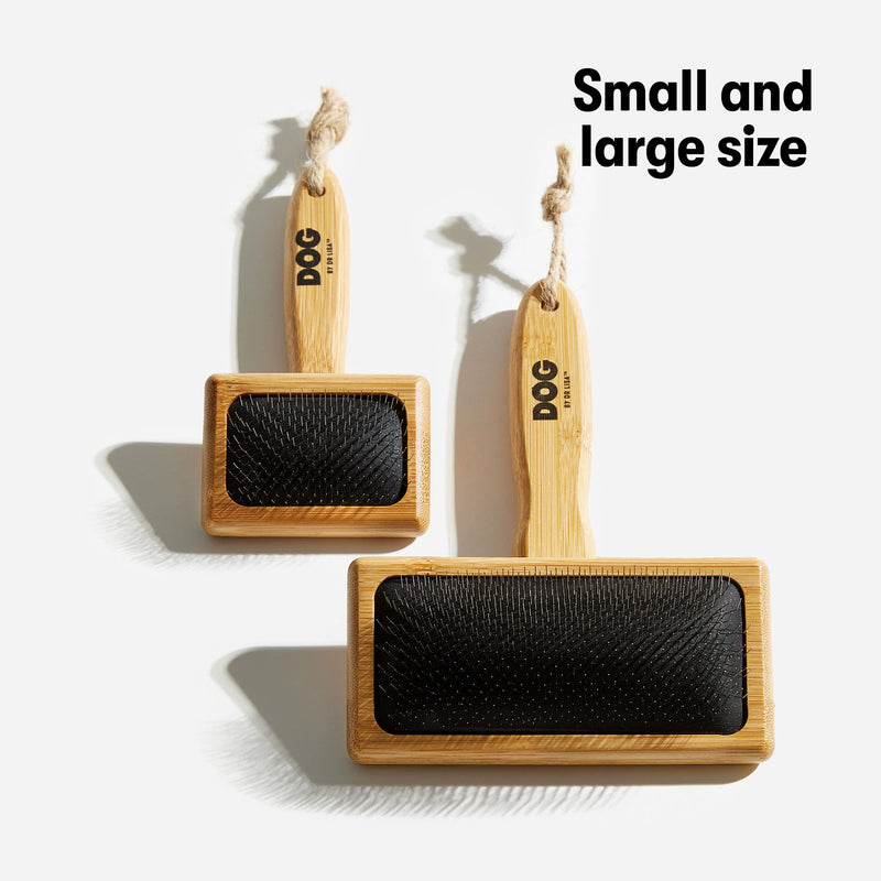 DOG by Dr Lisa - Slicker Brush - Short Bristle Brush for Dogs - For Most Dog Coats - Made from Sustainable Bamboo - Vet-Created - Small