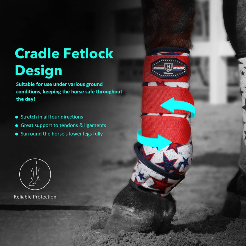 Harrison Howard Horse Sport Medicine Front Shock-Absorbing Boots All-Round Lower Limb Protection & Support Sport Boots Athletic Boots Perfect for Endurance Training and Performance Dream Star M Medium - PawsPlanet Australia