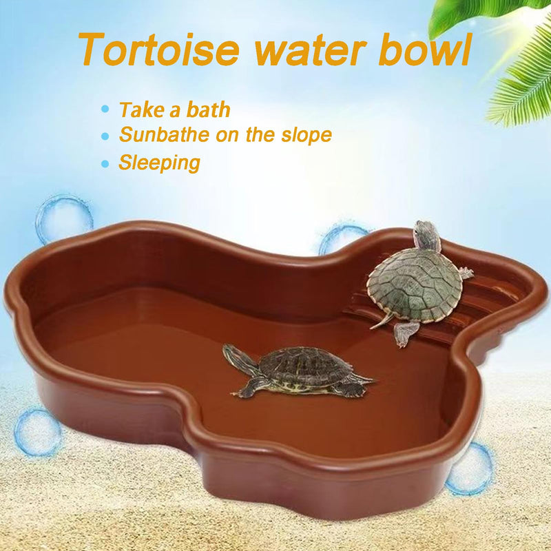 3PCS Tortoise Food Dish with Ramp Leaf Tortoise Food Water Bowls Reptile Food Water Bowls Amphibians Habitat Accessories for Horned Frogs Lizards Fit for Bath - PawsPlanet Australia