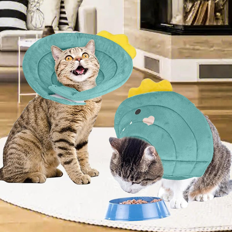 Cat Collar Soft Leak Protection Dog Protective Collar Cone Collars Adjustable for Pets Recovery Collar Green Dinosaur Green Dinosaur, M
