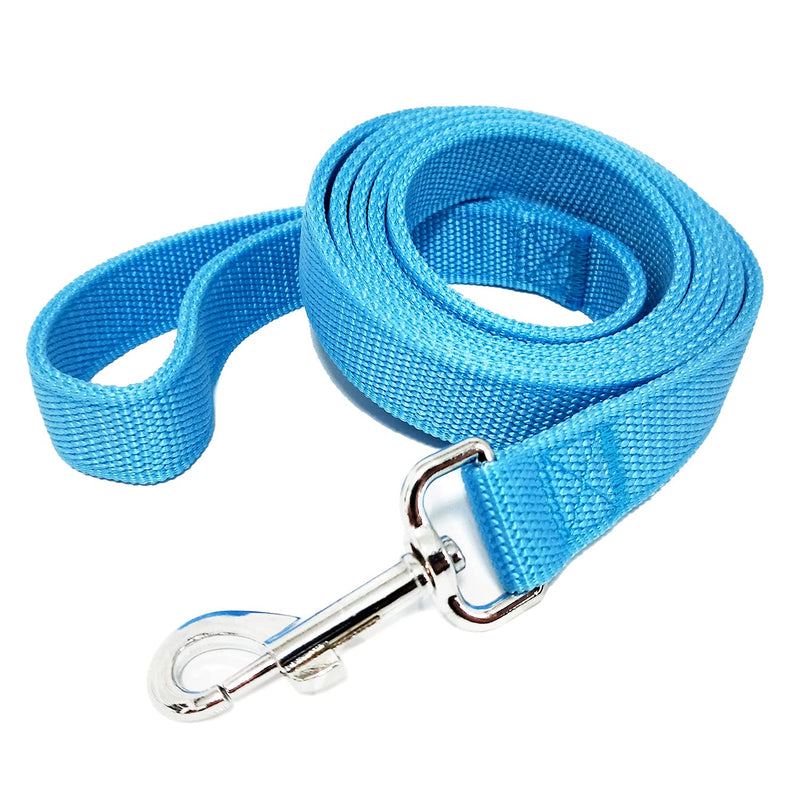 Nylon Dog Leash with 2-Layer, 4 FT/ 6 FT/ 7FT Long, 1 Inch Wide for Medium Large Dogs 1'' x 6 FT Sky Blue