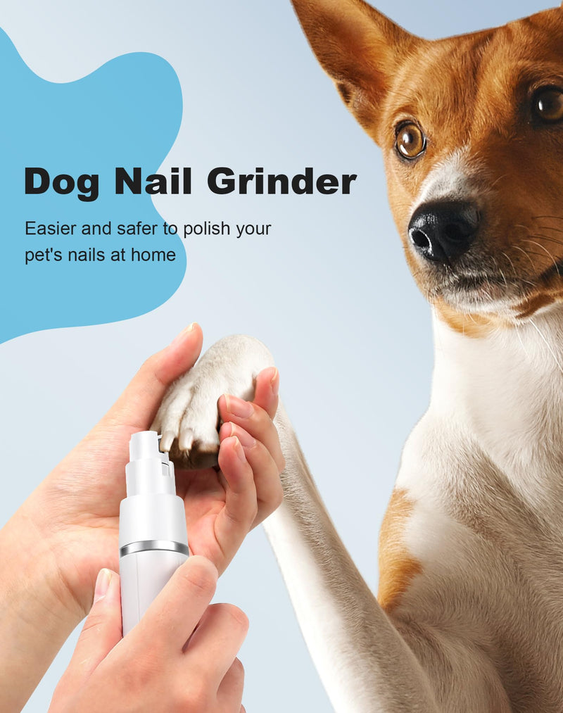 3 in 1 Small Dog Grooming Kit, 2 Speed Rechargeable Dog Hair Clippers with Guards, Low Noise Electric Dog Paw Trimmer & Nail Grinder, Cordless Pet Shaver for Cats and Small Dogs(White) White - PawsPlanet Australia