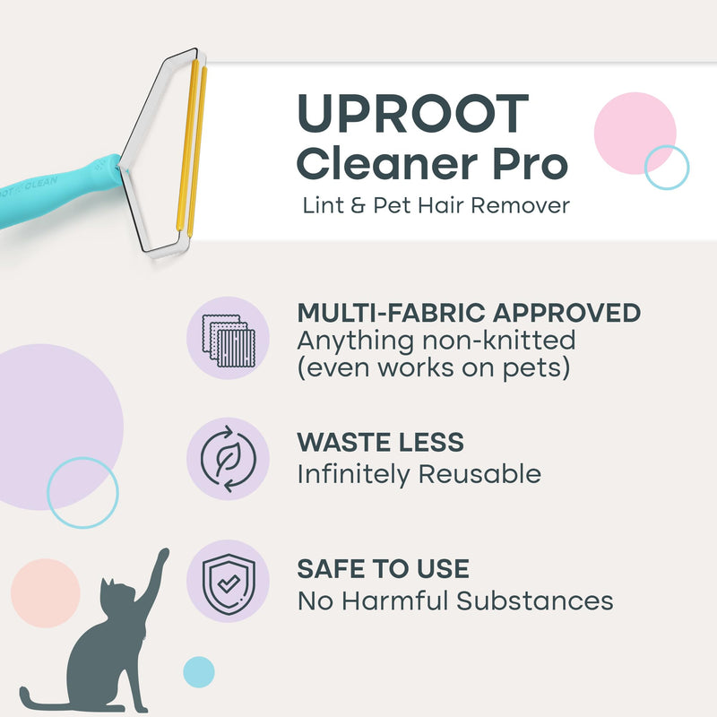 Uproot Cleaner Pro Pet Hair Remover - Special Dog Hair Remover Multi Fabric Edge and Carpet Scraper by Uproot Clean - Cat Hair Remover for Couch, Pet Towers & Rugs - Gets Every Hair! - PawsPlanet Australia