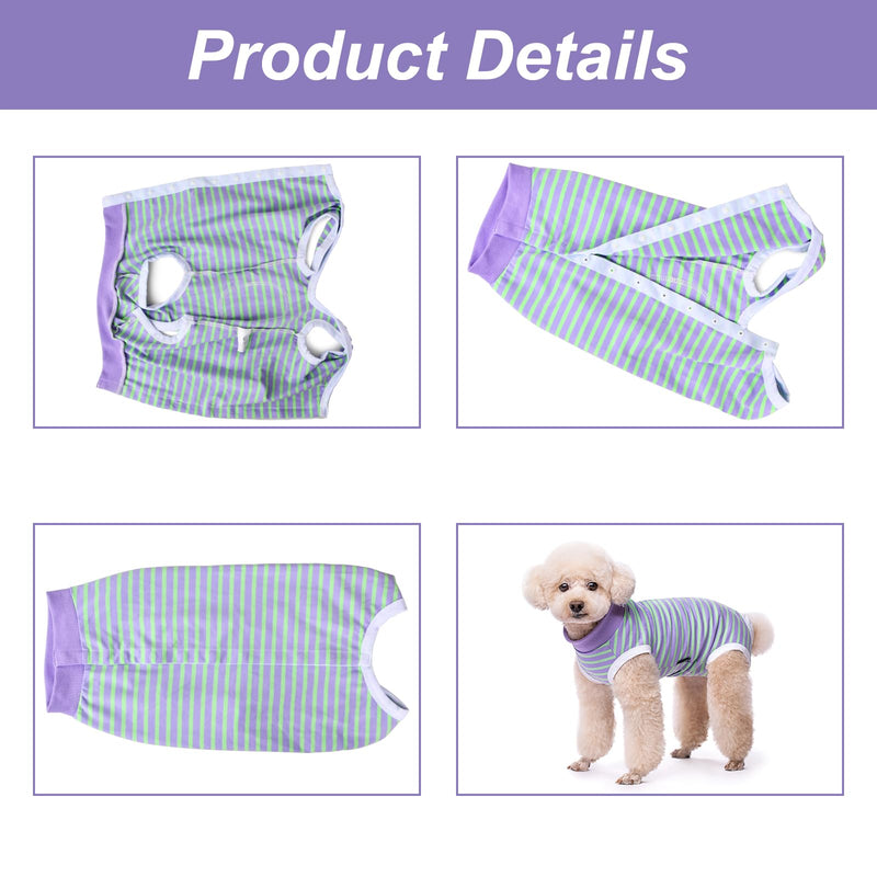 Dog Recovery Suit, Anti-licking Dog Post Surgery Bodysuit, Striped Surgical Recovery Suit E-Collar Alternative for Dogs and Cats (XS) XS