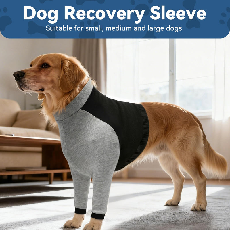 Dog Surgery Recovery Sleeve for Front Leg, Soft Post-Surgery Pet Recovery Suit, Zippered Long-Sleeve Dog Shirt to Stop Licking and Protect Leg or Shoulder Wounds, Cone Alternative (3XL) 3XL