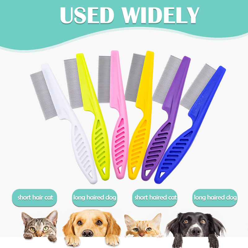12 Pcs Pet Hair Comb Flea Comb for Dogs Cats Remover Tool with Stainless Steel Teeth Metal Flea Comb for Pet Supplies Remove Tear Stain Knots Crust Mucus (Multicolor) Multicolor - PawsPlanet Australia