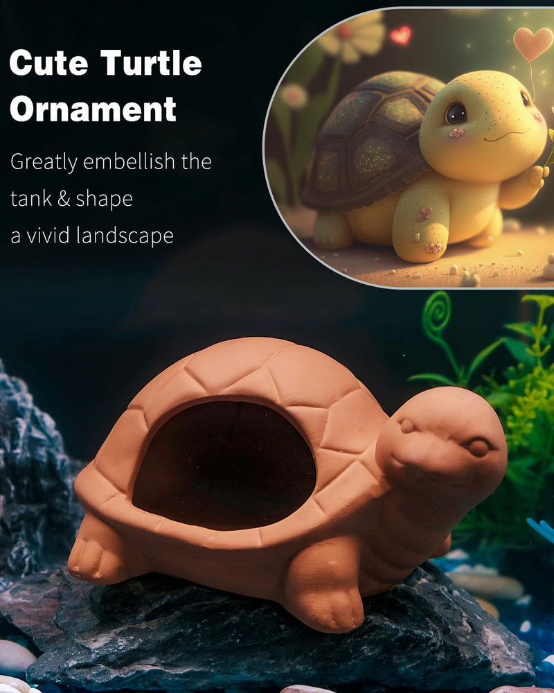 Uniclife Aquarium Turtle Ornament Fish Tank Decoration Ceramic Turtle Animal Hut for Fish Tank Landscape Aquarium Hideout Hideaway Spawning Cave Decor for Shrimp Betta Goldfish and Reptiles - PawsPlanet Australia