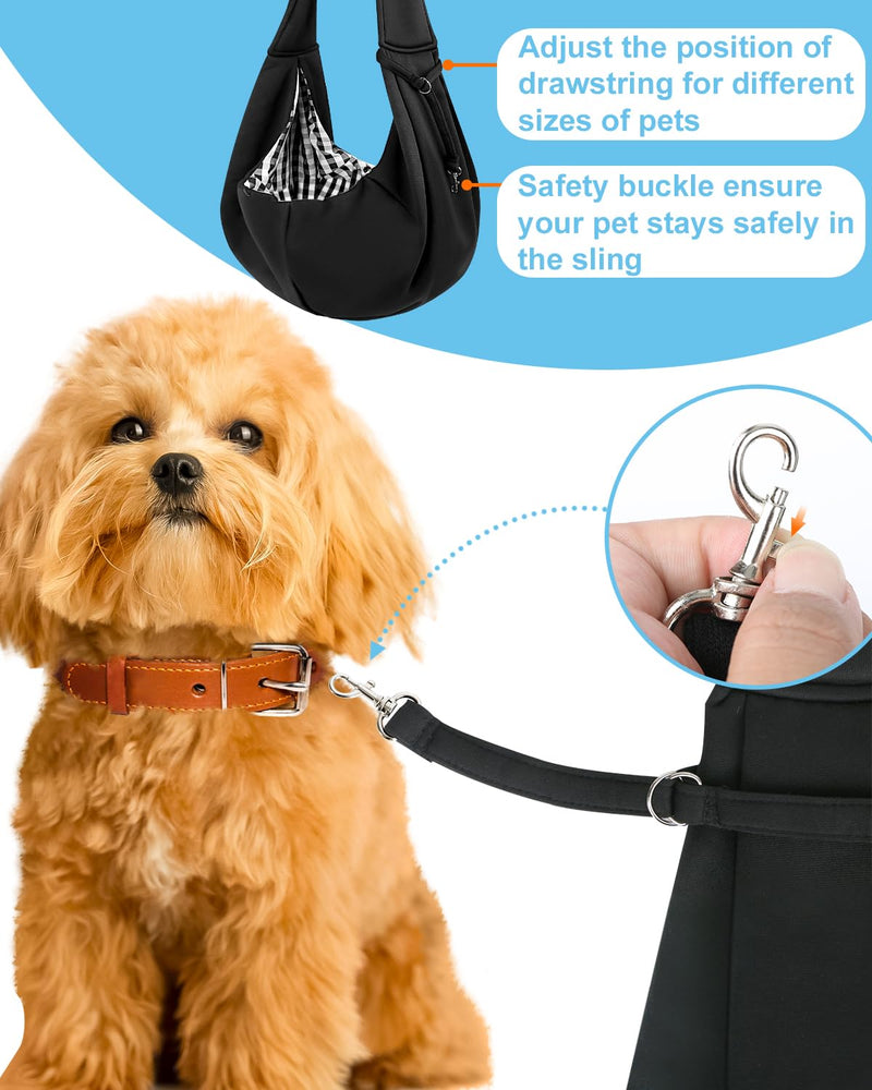 Dog Carrier Sling for Small Dogs & Cats Up to 12lbs, Puppy Sling with Adjustable Shoulder Strap, Pet Carrier with Pockets, Hands Free for Small Cats Puppy Outdoor - PawsPlanet Australia