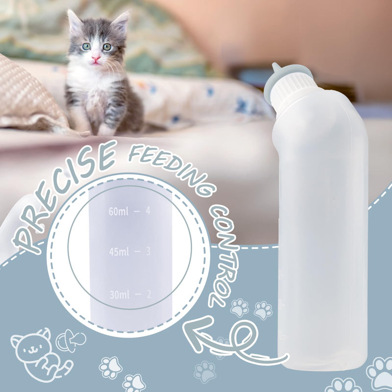 5Pack Kitten Bottle for Nursing Puppy Milk Kitten Bottles Feeding Kit Silicone Nipple for Newborn Pets Kittens, Puppy,Squirrel (Grey) - PawsPlanet Australia