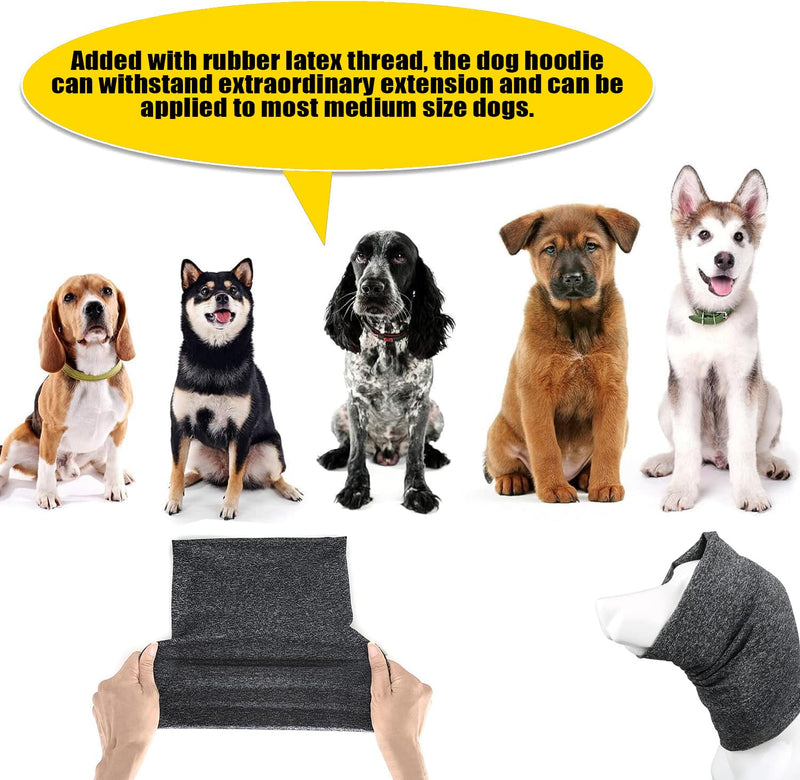 Northogo Multi-functional Pet Soft Snoods, Ear Covers & Muffs for Noise Protection, Neck & Ear Warmer for Anxiety Relief & Grooming for Dogs & Cats (Grey M)