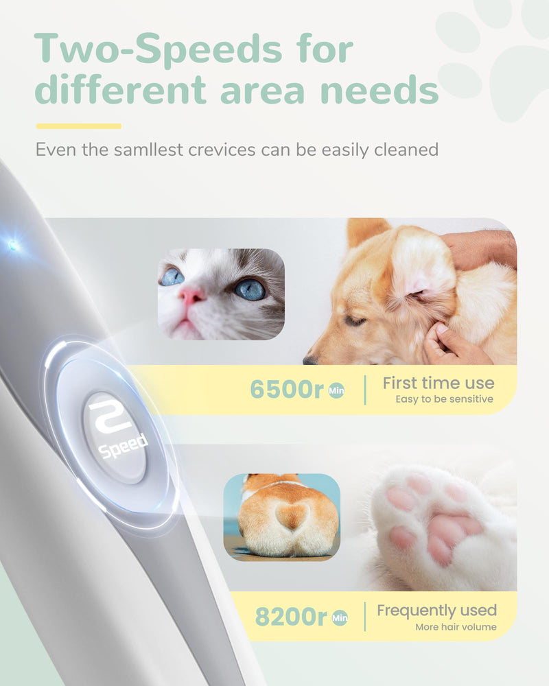 Dog Paw Trimmer, Quiet 35dB Pet Clippers, 2-Speed Rechargeable Grooming Tool for Dogs & Cats,Safe Hair Trimmer for Paws, Eyes, Ears, Face & Rear - PawsPlanet Australia
