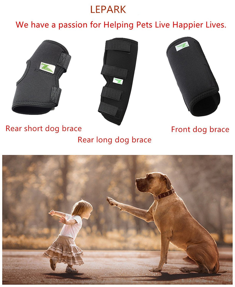 Rear Dog Leg Brace One Pair Heals Hock Joint Wrap Sleeve for Hind Legs(L/Long) L Black