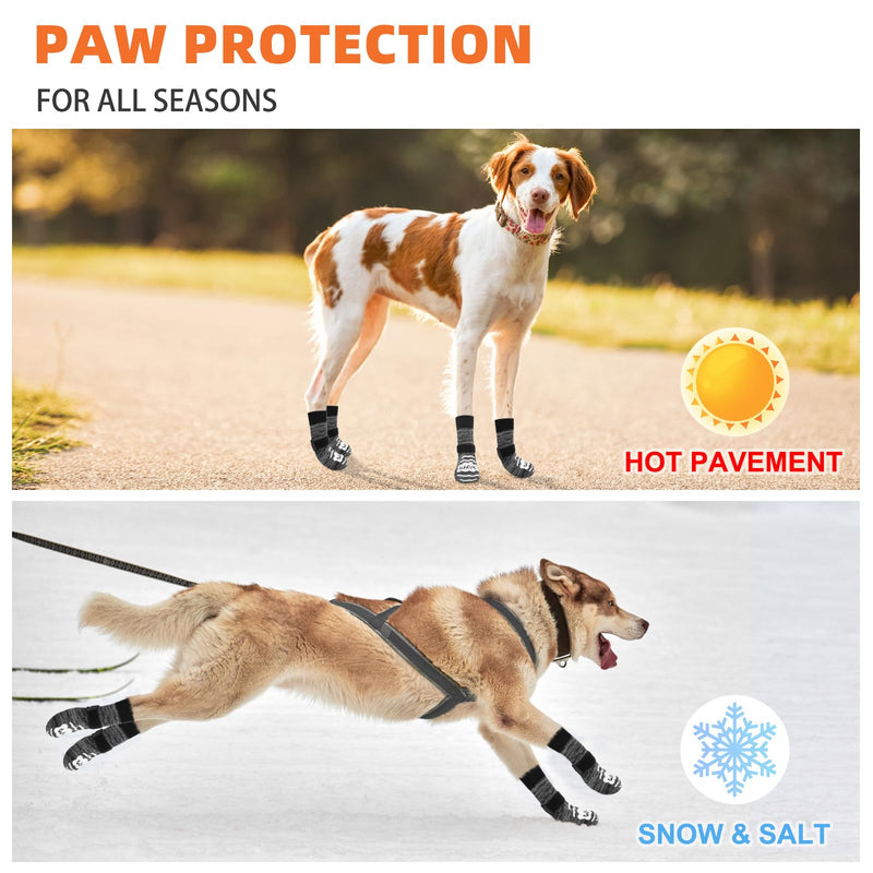 Dog Socks to Prevent Licking Paws,Grippy Socks for Senior Dog,Dog Booties for Small Medium Large Dogs Paw Protector with Grips for Hardwood Floor,Non Slip Socks for Hot/Cold Pavement,Fall Paw Grey S(Paw Width:1.8") - PawsPlanet Australia