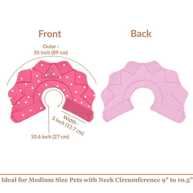 SunGrow Cat Cone Collar Soft, Pet Recovery Elizabethan E Collar Soft Neck Cone to Stop Licking for Cats & Kittens After Surgery, Cat Surgical Recovery Suit for Wound Cover, Puppy Dog & Rabbit Cone 9" - 10.5" Neck Size, Pink - PawsPlanet Australia