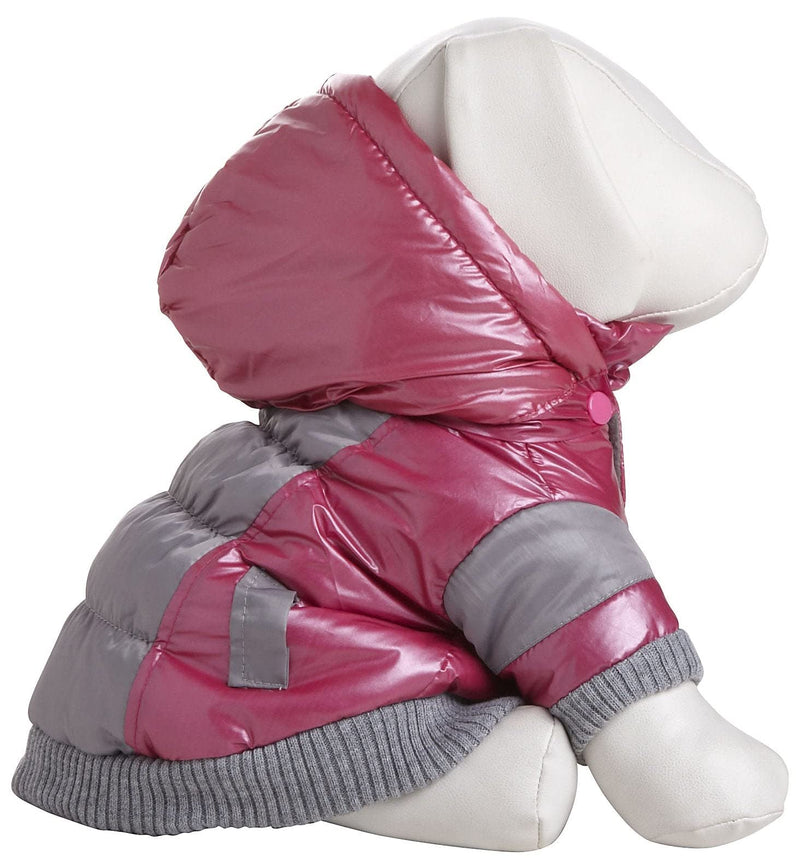 Pet Life Sporty Vintage Aspen Ski Winter Dog Coat with snap-Off Removable Hood - Dog Jacket Features 3M Thinsulate Insulation Warming Technology - Dog Clothes fits Small, Medium and Large Dogs Pink - PawsPlanet Australia