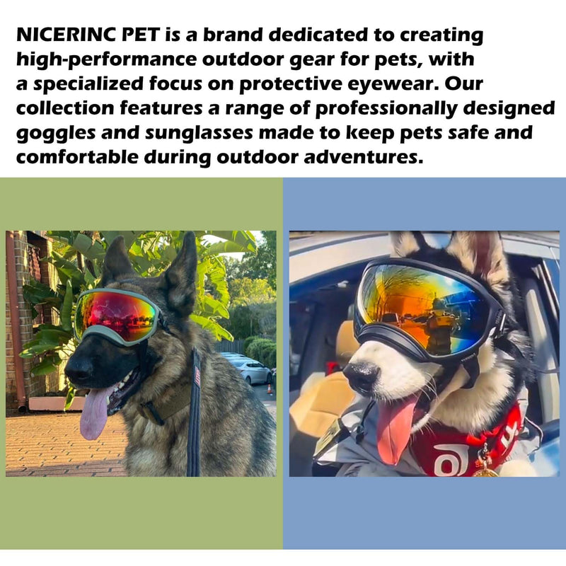 Dog Sunglasses,Doggles Anti-UV Protection, Pet Sunglasses with Adjustable Strap, Suitable for Motorcycle Car Driving Bike Riding Hiking Swimming Wind Dust Fog Dog Eye Protection WhiteFrameClearLens