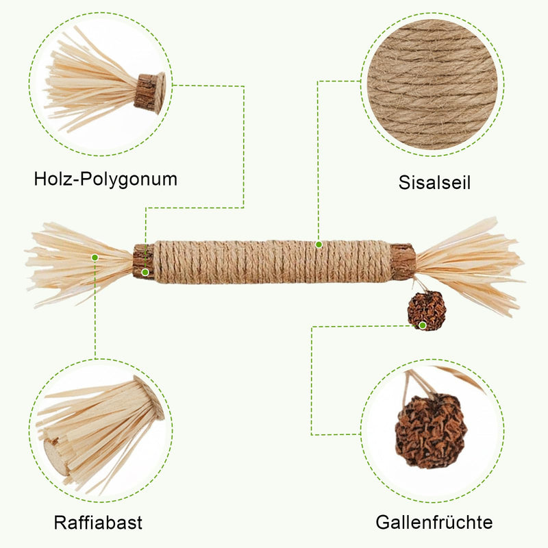 LATRAT 6 Catnip Sticks, Cat Dental Care and Against Bad Breath, Safe Cat Chew Toy for Stress Relief, Catnip Toy for Kittens & Cats