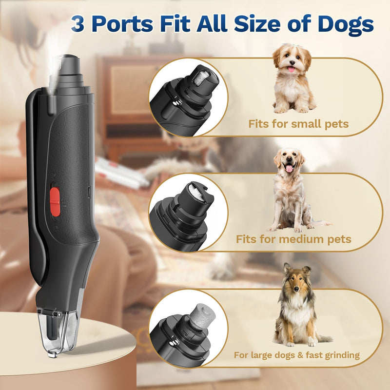 2 in 1 Dog Nail Clippers & Cat Nail Clippers Trimmers for Large Medium Small Dogs Cats Claw Trimmer Quick Sensor and Safety Guard USB Rechargeable Dogs Nail Trimmer with Catcher & 2 LED Lights Black - PawsPlanet Australia