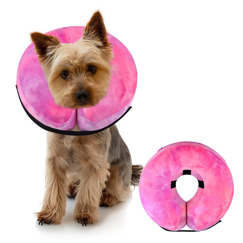 Dog Cone, Y-blue Cone Collar Inflatable Dog Neck Collar Recovery E-Collar Alternative, Cat Donut Collar After Surgery for Dogs and Cats(Rose Purple, S) Small Rose Purple