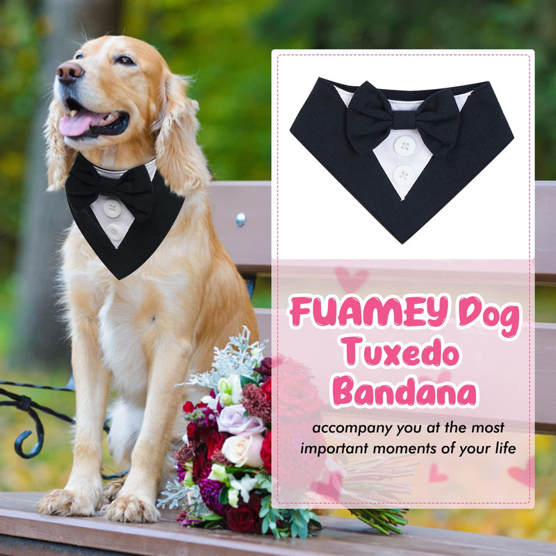 FUAMEY Dog Tuxedo, Adjustable Black Polycotton, X-Small, Formal Attire for Small Breeds, Wedding, Birthday, Valentine's Day, Cosplay