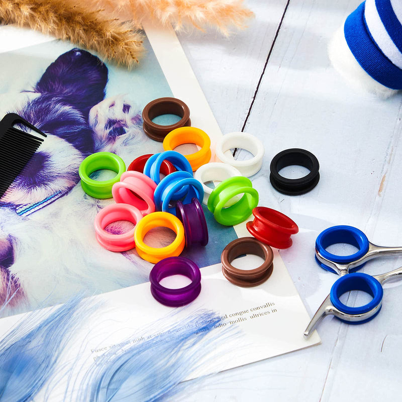 20 Pieces Scissors Finger Rings Silicone Pet Shears Finger Rings rubber finger dog hair scissors for Grooming Scissors Pet Hair Shears - PawsPlanet Australia