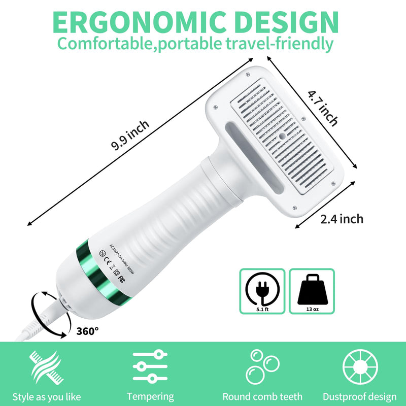 Pet hair dryer | Portable silent 2-in-1 pet beauty hair dryer with replaceable self-cleaning brush | Adjustable temperature | Suitable for small and medium-sized cats and dogs - PawsPlanet Australia
