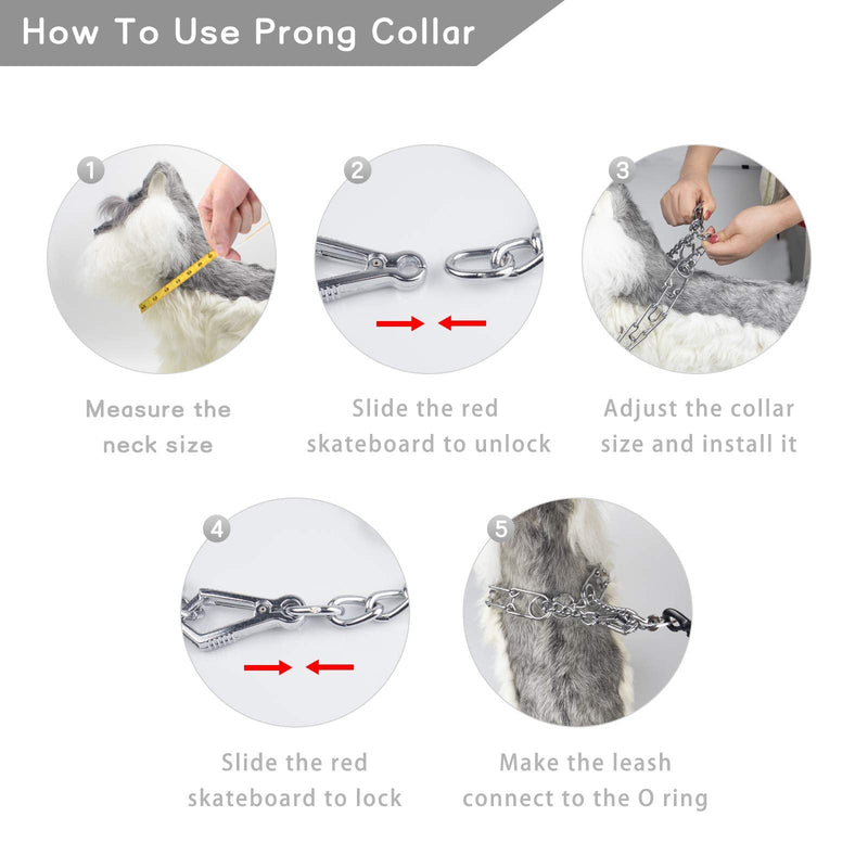 Dog Prong Collar, Ultra-Plus Chrome Plated Training Collar with Quick Release Clip for Dogs, Adjustable Pet Pinch Collar with Silver Plating for Small Medium Large Dogs (XL) Metal XL - PawsPlanet Australia
