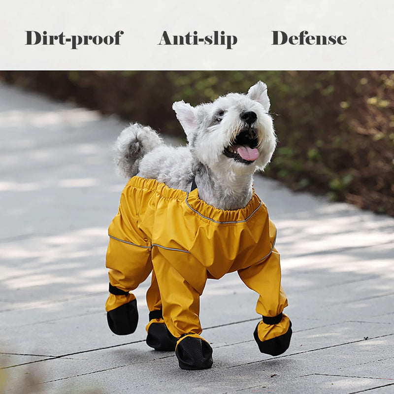 Dog Paw Boots Leggings Waterproof, Suspender Booties for Dogs Anti-Slip, Pet Paws Protector Dirty-Proof,Dog Snow Pants Shoes for Outdoor Walking Running Hiking Winter Pants Boots Yellow XS