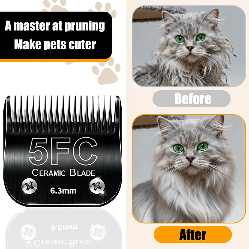 Dog Grooming Clipper Blades Replacement Compatible with Andis Dog Clippers,Most OsterA5, Wahl KM Series Pet Clippers (Black(5FC)) Black(5FC)