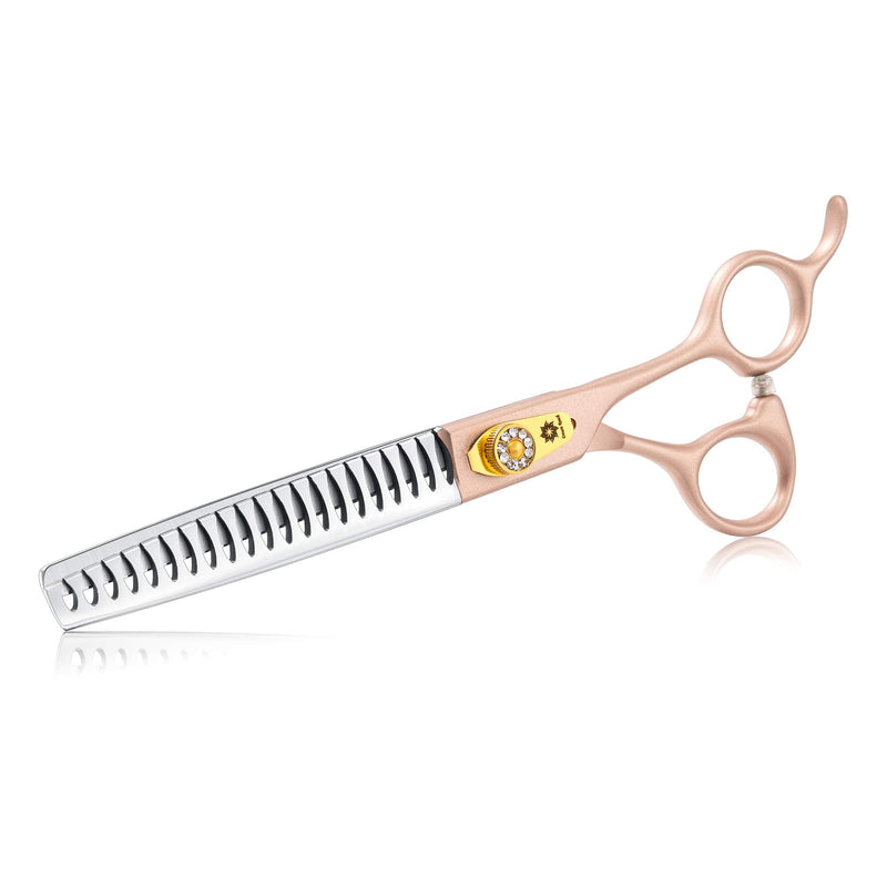 7 Inches Professional Pet Grooming Scissors, 440C Japanese Steel Straight & Curved & Thinning & Chunker Shears/Scissors for Dog Cat and More Pets (7 inch-Chunker Scissors) 7 Inch-chunker Scissors - PawsPlanet Australia