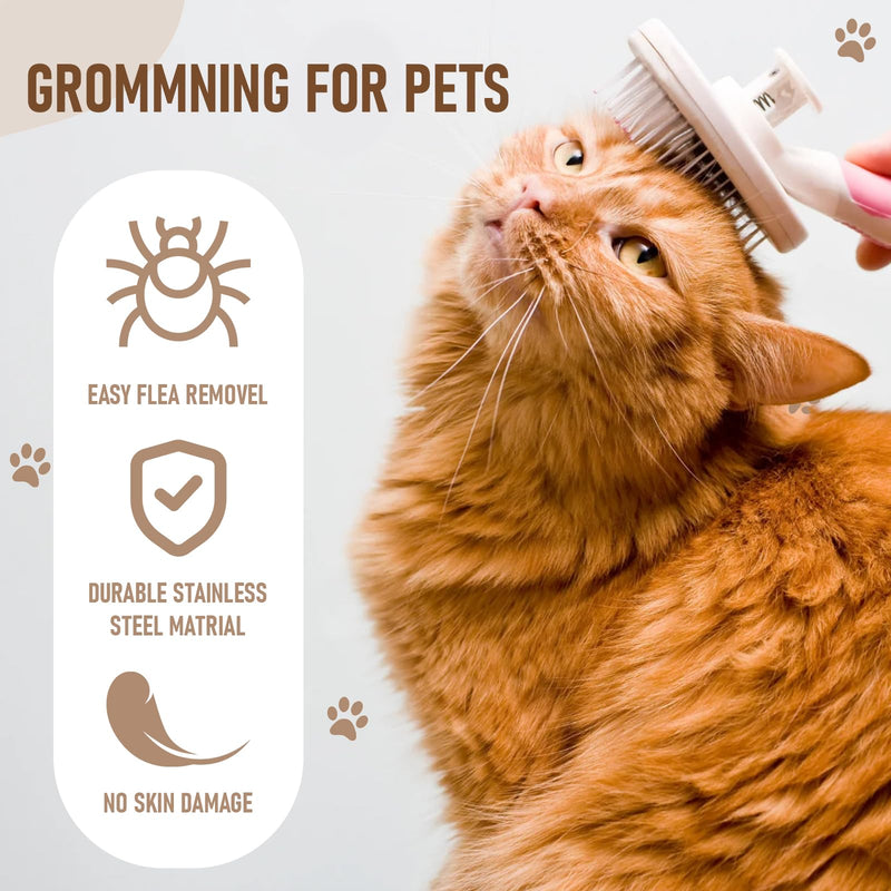 Cat Grooming Shedding Brush S Dogs Pet Self Cleaning Comb Hair Removal Short Haired For Long Slicker Better Kit Grey - PawsPlanet Australia