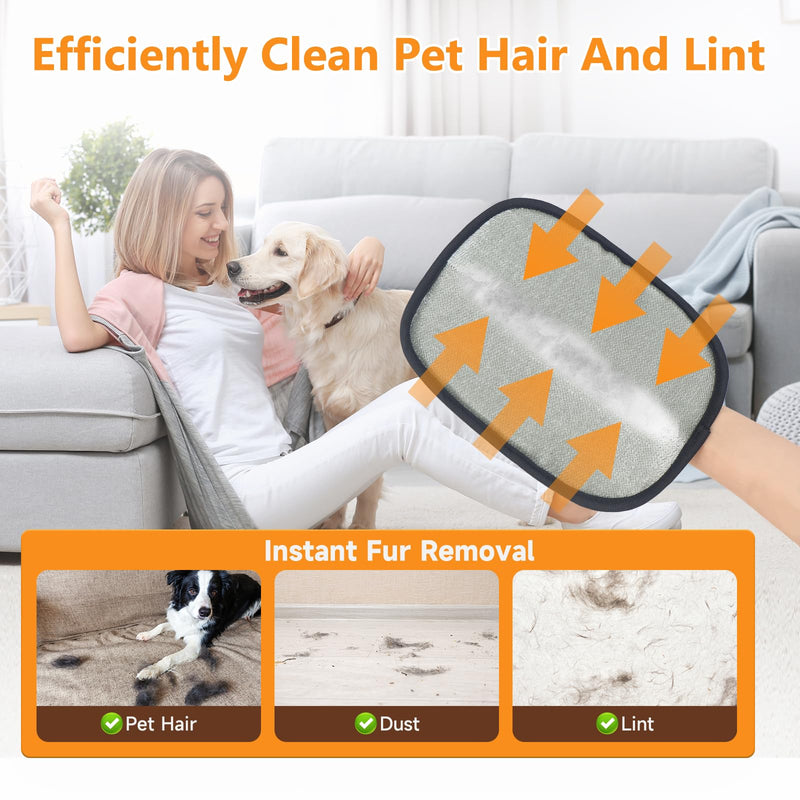 Pet Hair Removal Glove,2 Pcs Newly Upgraded Pet Hair Remover Gloves for Cats & Dogs,Electrostatic Pet Hair Gloves,Reusable Pet Hair Remover Tool For Couch Clothes Carpet Car Seat,9.45 *7.1 in - PawsPlanet Australia