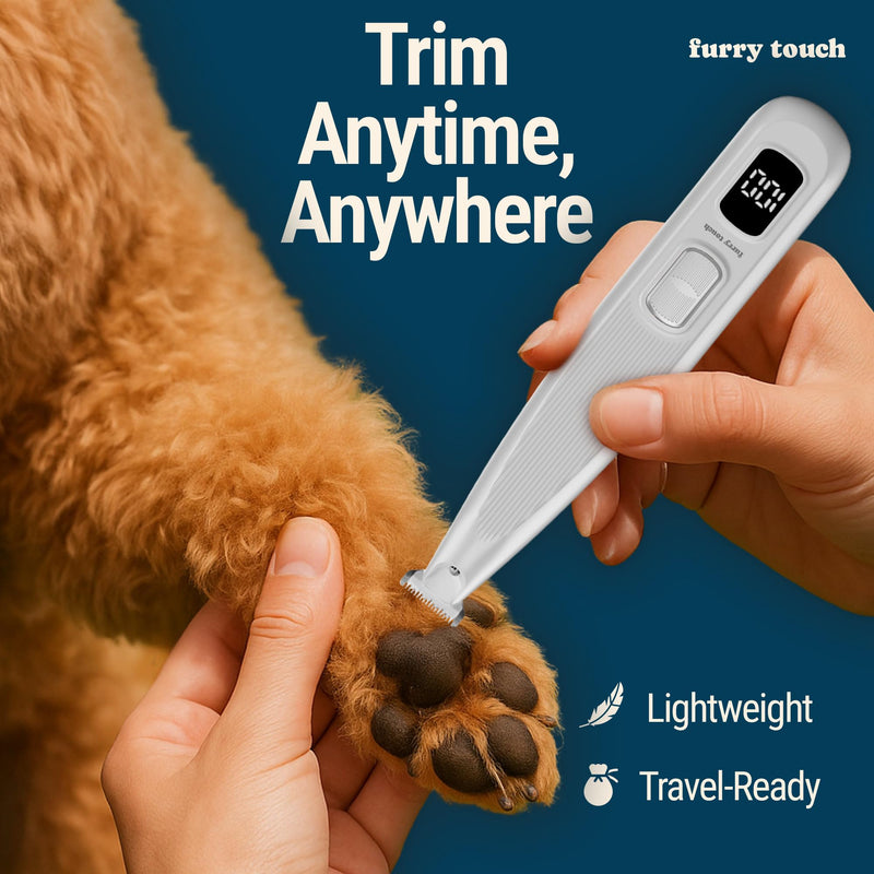 Dog Paw Trimmer - Electric Cordless Pet Clippers for Dogs & Cats - Quiet Dual-Speed Groomer with Pet-Safe Blade for Feet, Ears, Face - USB-C Rechargeable - with Travel Bag, Comb & Brush - PawsPlanet Australia