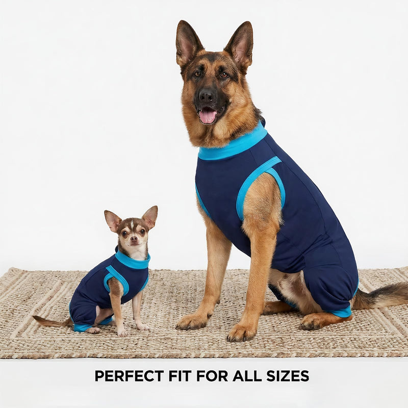 Dog Bodysuit After Surgery Male with Zip, Surgical Body Dog Castration Dog Body Operation with Legs, Medical Pet Shirt Dog for Castration Body,Leak Protection Rear Leg (S) S