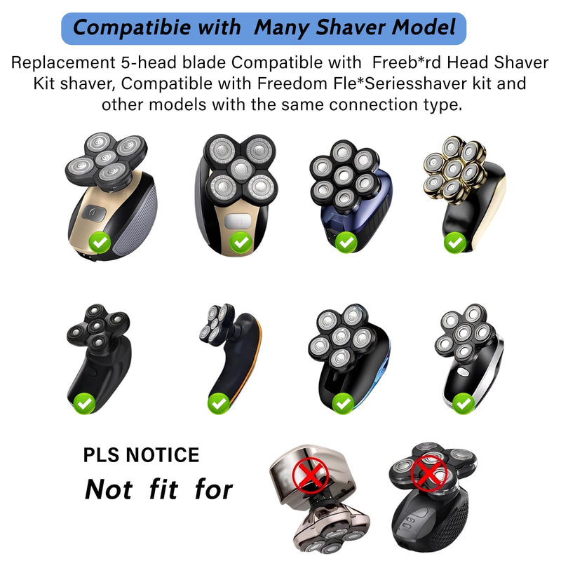 Head Shaver Replacement Blades Compatible with Freedom Grooming Bald Head Shaver,5 Blades Refills Shavers Heads for Shaving Bald Men,Replacement Blade Compatible with Flex Series Shaving Kit,3Packs. 3-black - PawsPlanet Australia