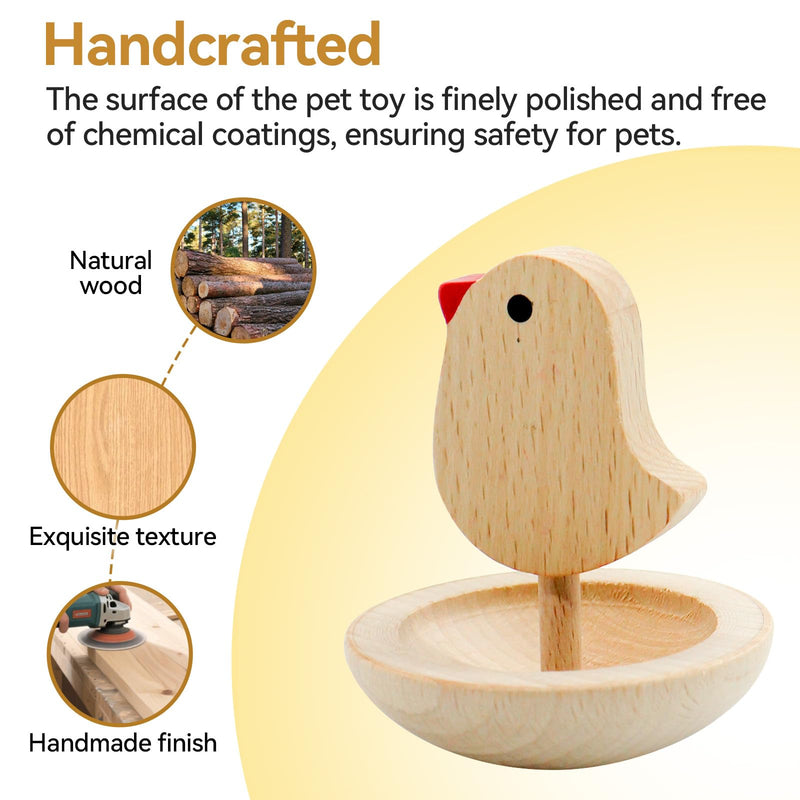 Bird Feeder Toy,Wooden Parrot Food Bowl with Rocking Base Design, Natural Wooden Chew Toy for Small Medium Birds, Parakeets, Lovebirds, Hamsters, Guinea Pigs - PawsPlanet Australia