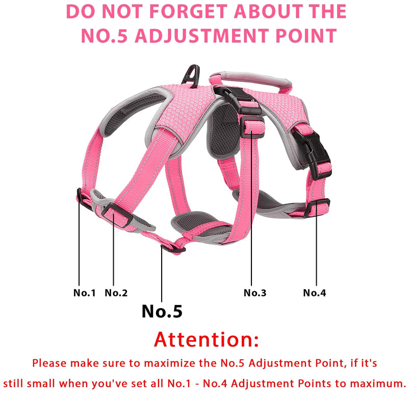 BELPRO Multi-Use Support Dog Harness, Escape Proof No Pull Reflective Adjustable Vest with Durable Handle, Dog Walking Harness for Big/Active Dogs (Pink, L) Pink L (Pack of 1) - PawsPlanet Australia
