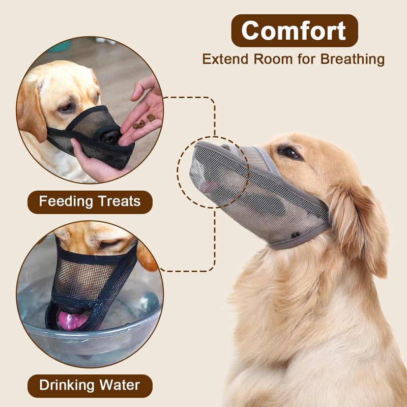 Crazy Felix Nylon Dog Muzzle for Small Medium Large Dogs Poodle Labrador Golden Retriever Doberman, Air Mesh Breathable and Drinkable Pet Muzzle for Anti-Biting Chewing Scavenging(Black,L) Black L - PawsPlanet Australia
