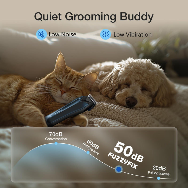 Dog Clippers for Grooming for Thick Coats, Detachable Blade Cordless Rechargeable Professional Pet Grooming Hair Trimmer Shaver Kit with 8 Guide Combs for Dogs Cats Animals Blue&black - PawsPlanet Australia
