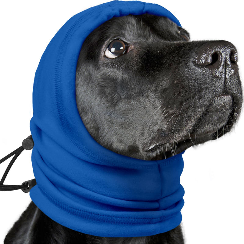 Nanaki Dog Ear Wrap Hematoma-No Shake Ear Wraps for Dogs, 3rd Gen Calming Hoodie, Adjustable Anti-Slip Head Covers Muffs Noise Protection,Fireworks Grooming, Christmas, New Year L(Head Girth:16"-27") Blue