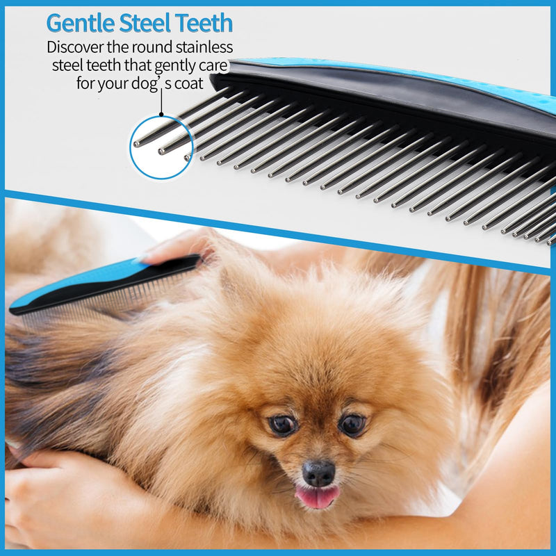 Dog Detangler Spray, Natural Dog Leave in Conditioner Spray with Deshedding Brush and Metal Comb, for Grooming and Mat Removal (Lavender)