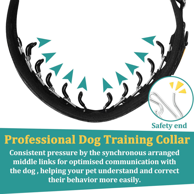 Martingale No Pull Dog Collar for Large Medium Dogs Pitbull German Shepherd Rottweiler, Reflective Anti Pull Dog Collar with Buckle, Adjustable Dog Walking Collar No Pull for Training Hiking Large,2.5mm,18''-22"Neck Black - PawsPlanet Australia