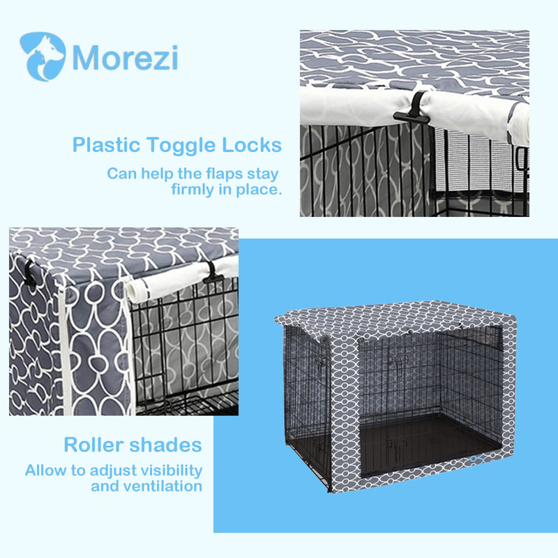 Dog Crate Cover Kennel Dogs Covers fits Small Medium Large crates cage Heavy Nylon Waterproof soundproof Indoor Outdoor - Cover only - Grey - 24 inch