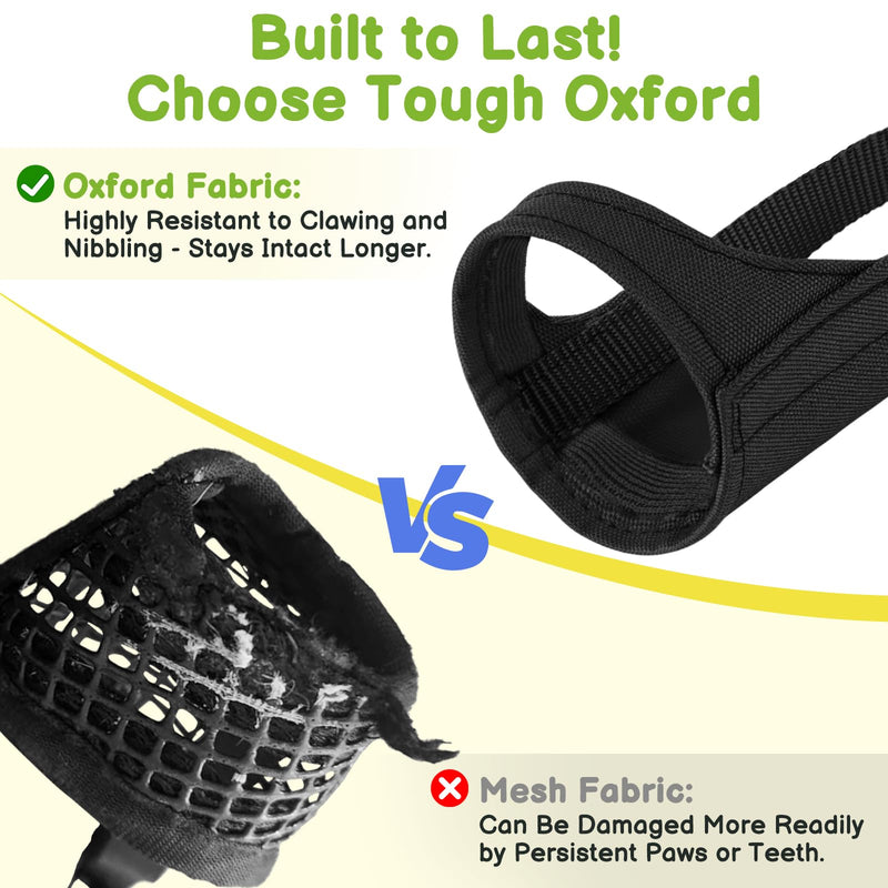 Mayerzon Short Snout Dog Muzzle for Small Medium Dogs, Soft & Sturdy Fabric, Anti Excessive Biting Chewing, Suits Schnauzer Bully Boxer Puppy for Grooming Vet Visits Walk, Allows Drinking(Black, M) Black M [Snout Cir: 8.5-9.5"] - PawsPlanet Australia