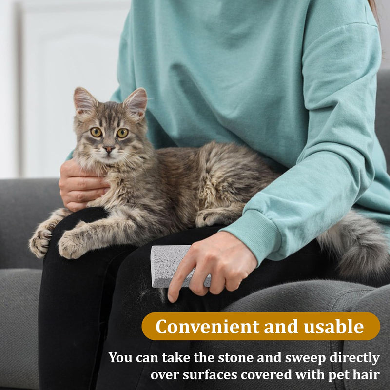 Pet Hair Removal Stone, 2 Pcs Pumice Stone for Cleaning Pet Hair 4 Inch Cat Fur Removal Tool Dog Hair Remover for Car Interior Furniture Carpet Couch Bedding (Grey) - PawsPlanet Australia
