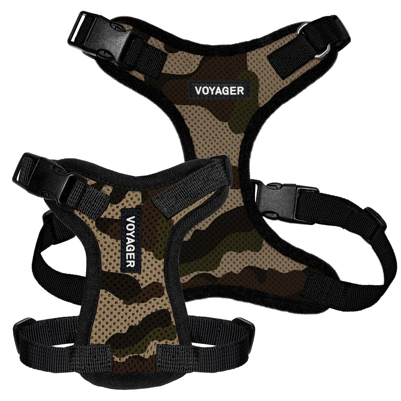 Voyager Step-in Lock Pet Harness - All Weather Mesh, Adjustable Step in Harness for Cats and Dogs by Best Pet Supplies - Army/Black Trim, XS (Pack of 2) - PawsPlanet Australia