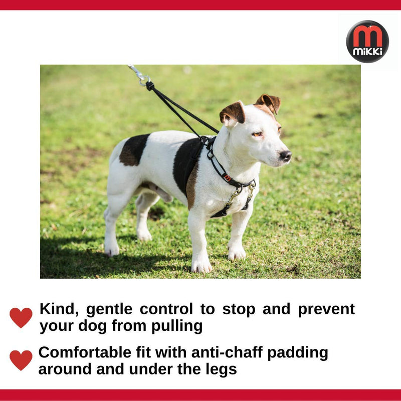Mikki Dog, Puppy Anti Pull Harness Halter -No More Pulling, Tugging or Choking -Fit all Leads,Black -Large Large - PawsPlanet Australia