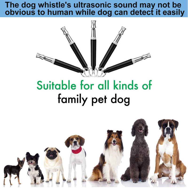 2 Pack Dog Whistle to Stop Barking Neighbors Dog - Adjustable Ultrasonic Silent Dog Whistle for Professional Training & Bark Control, with Lanyard (Black) - Effective Recall & Long Range - PawsPlanet Australia